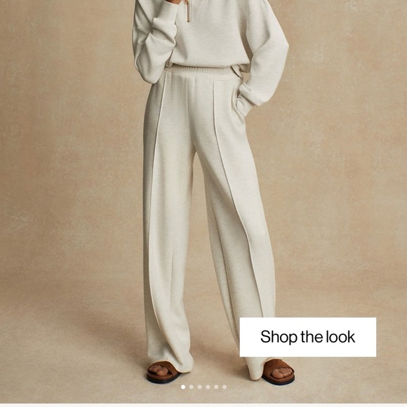 Varley Pants - NWT Varley Cream Women's Wide Leg Pants L 30”